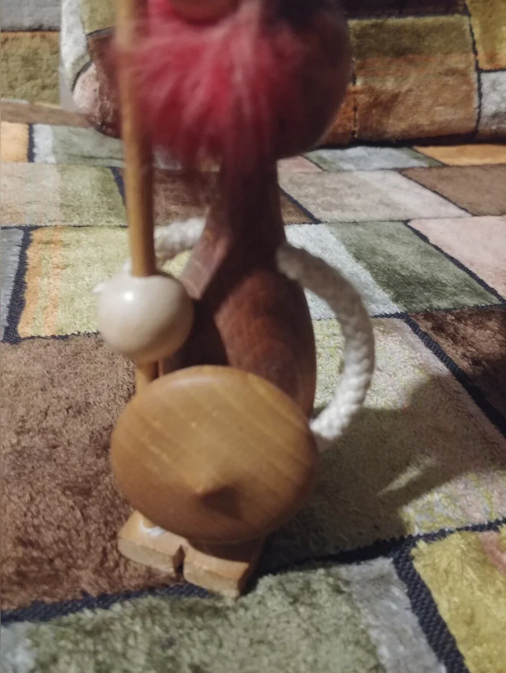 Vintage mid-century wooden Viking figurine
